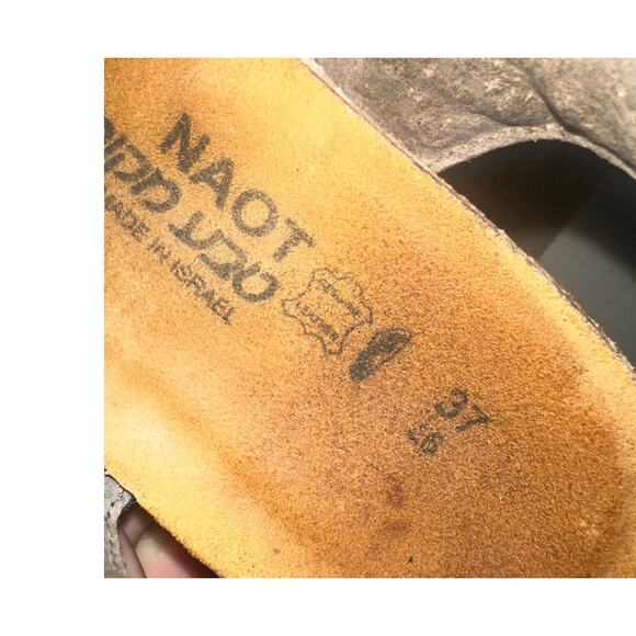 Naot Paris Black Leather Sandals Size EU 37 / US 6 Slingback Comfortable - Picture 8 of 8